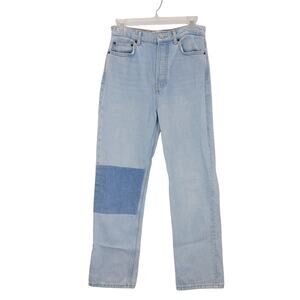 Reformation Tahoe Cynthia Patch High Rise Straight Light Wash Jeans Womens 27